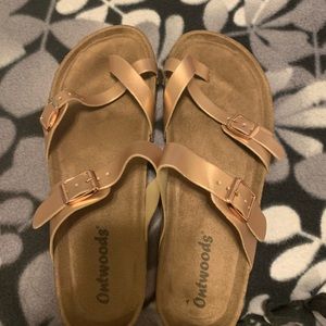 Size 11 Rose Gold Ontwoods Sandals.